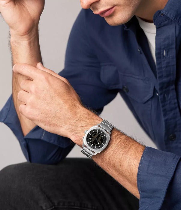 Fossil Machine Big Tic Negative Display Stainless Steel Men Watch Fs6155_9