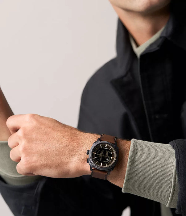 Fossil Machine Big Tic Negative Display Stainless Steel Men Watch Fs6165_3