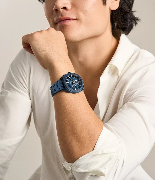 Fossil Machine Blue Stainless Steel Men Watch Fs6167_2