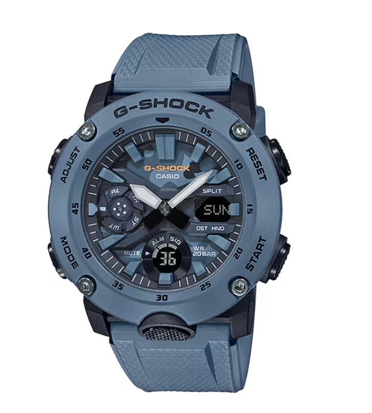 G-Shock Casio Ana-Digi Carbon Core Guard Blue Camo Watch GA2000SU-2A