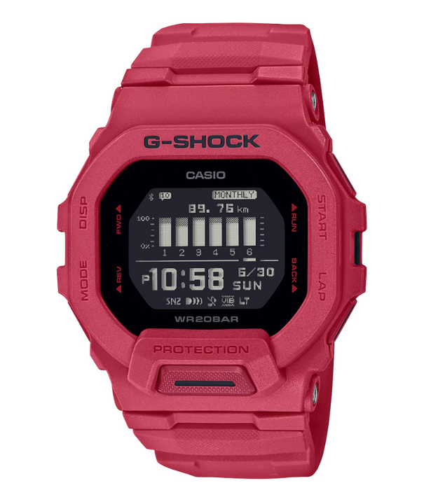 Casio G Shock Move 200 Series Black Dial Vibrant Red Men's Watch GBD200RD-4