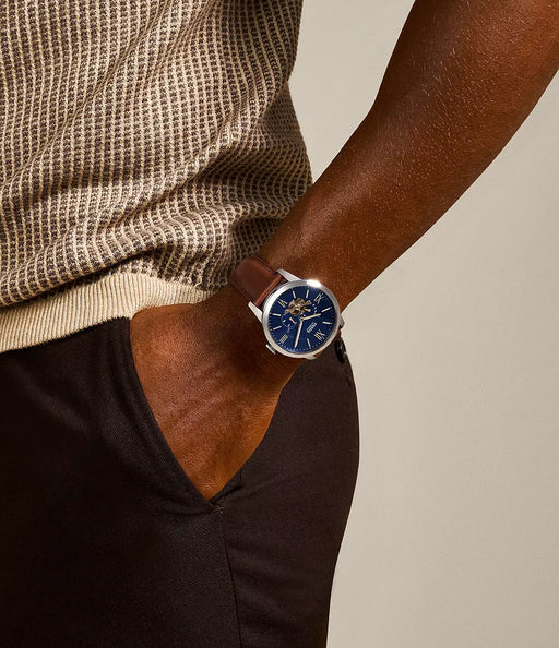 Fossil Blue Silver Stainless Steel Men Watch Me3110_2