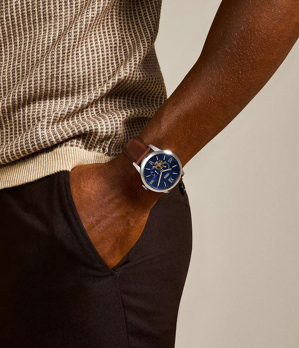 Fossil Blue Silver Stainless Steel Men Watch Me3110_2