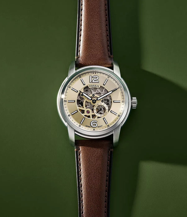 Fossil Fossil Heritage Beige Gold Stainless Steel Men Watch Me3264_6