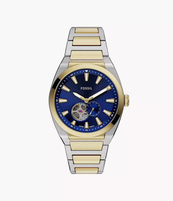 Fossil Everett Blue Stainless Steel Men Watch Me3275_1