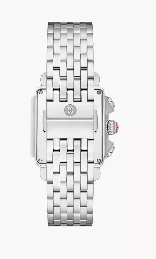 Michele Deco Diamond Swiss Chronograph White Dial Stainless Steel Watch MWW06A000778