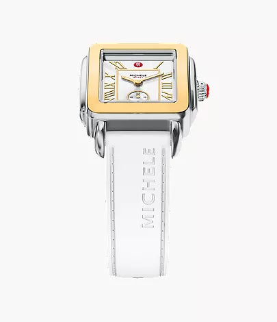 Michele Deco Sport Mid Two-Tone White Silicone Watch MWW06H000007