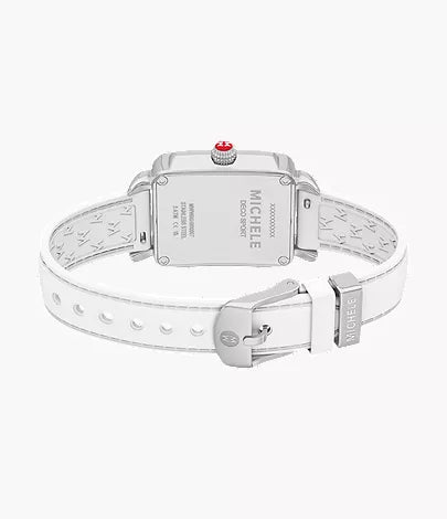 Michele Deco Sport Mid Two-Tone White Silicone Watch MWW06H000007