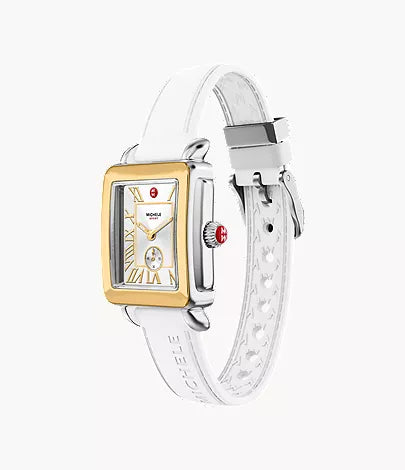 Michele Deco Sport Mid Two-Tone White Silicone Watch MWW06H000007