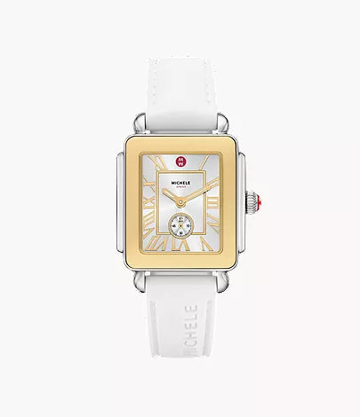Michele Deco Sport Mid Two-Tone White Silicone Watch MWW06H000007