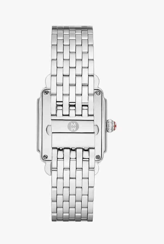 Michele Deco Mid Swiss Two Hand Stainless Diamond White Dial Stainless Steel Watch MWW06V000002