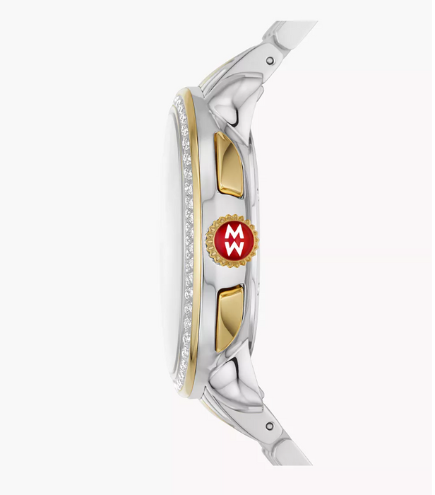 Michele Serein Two-Tone 18K Gold-Plated Diamond White Dial Women's Watch MWW21A000069
