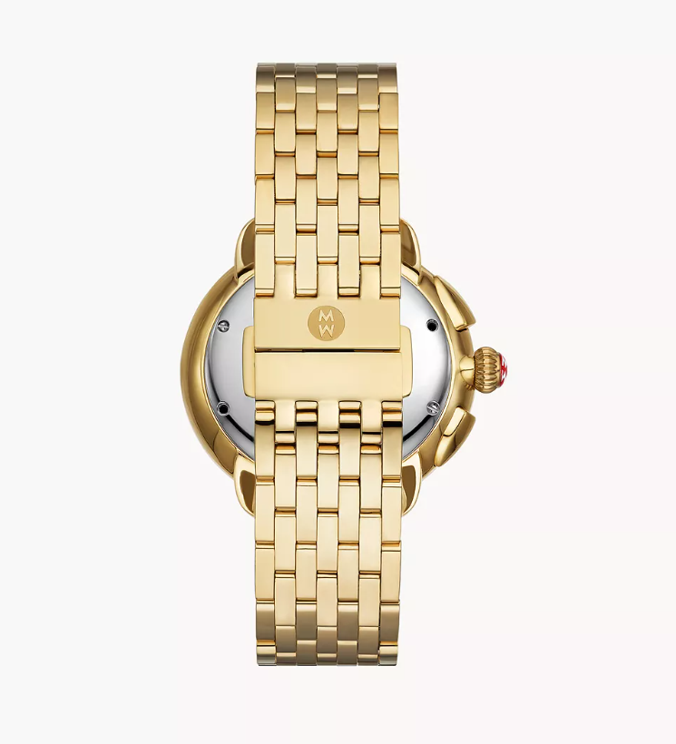 Michele Serein 18K Gold-Plated Diamond White Dial Women's Watch MWW21A000070