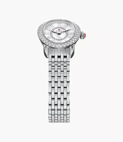 Michele Serein Oval Diamond Stainless Steel Watch MWW21H000001
