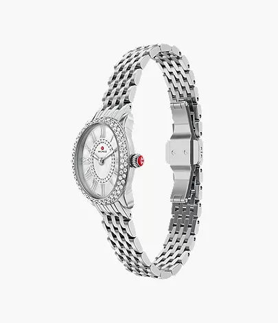 Michele Serein Oval Diamond Stainless Steel Watch MWW21H000001