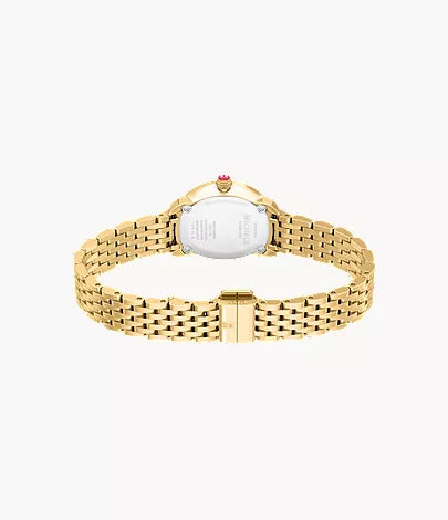 Michele Serein Oval Diamond 18K Gold-Plated Watch MWW21H000003
