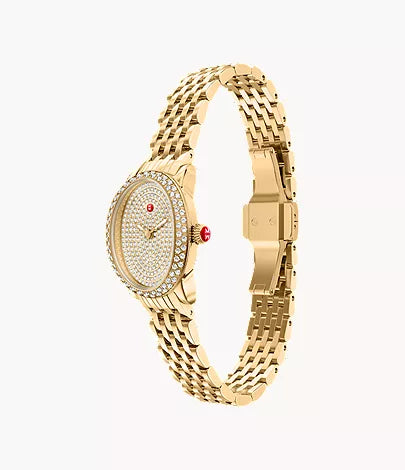 Michele Limited Edition Serein Pave 18K Gold-Plated Watch MWW21H000004
