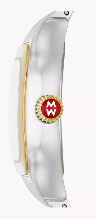 Michele Meggie Two-Tone 18K Gold-Plated Diamond White Dial Stainless Steel Watch MWW33B000009