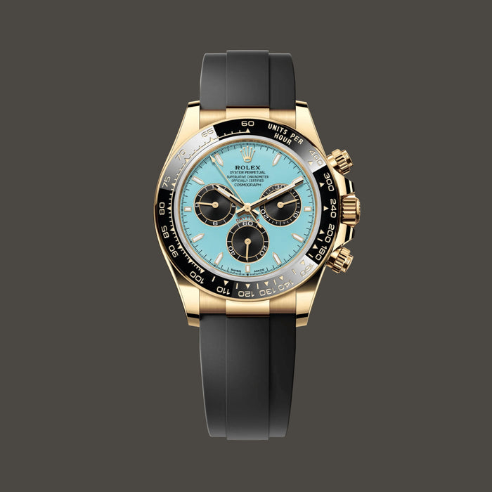 Rolex Cosmograph Daytona 40mm Yellow Gold Ceramic Bezel Tiffany Blue and Black Men's Watch 2025-126518LN