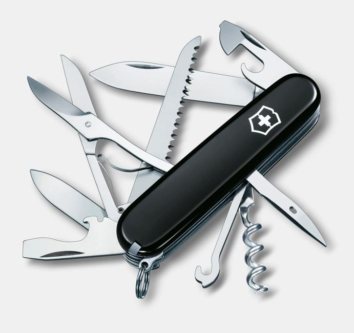 Victorinox Black Huntsman Swiss Army Knife & Tools 1.3713.3