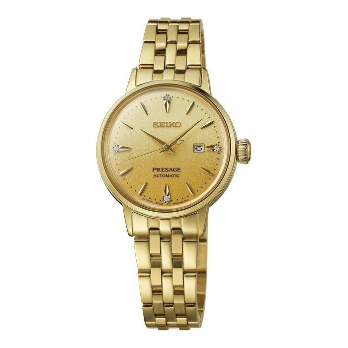Seiko Presage Gold Stainless Steel Bracelet Ladies' Watch Sre018_1