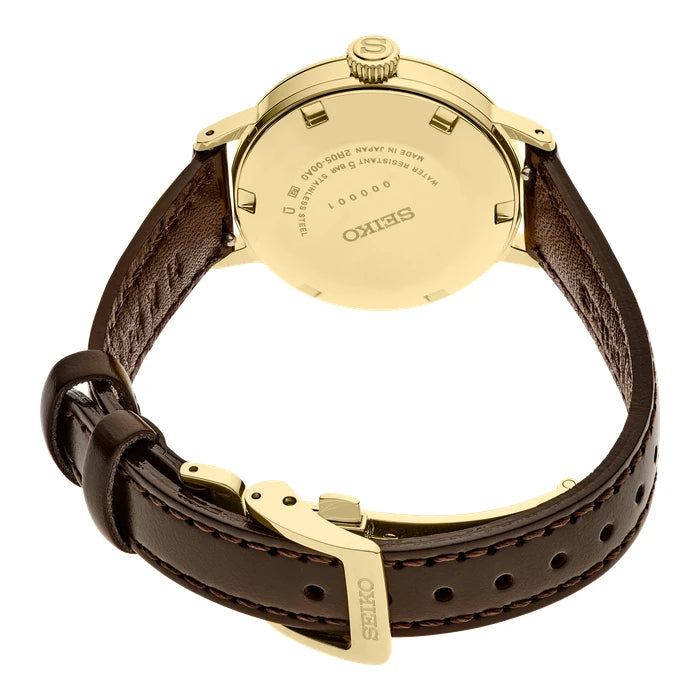 Seiko Presage Brown Dark Brown Leather Strap Ladies' Watch Sre020_3
