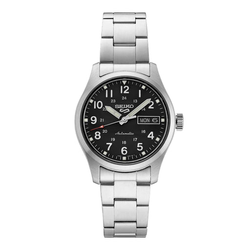 Seiko 5 Sports Black Stainless Steel Bracelet Men Watch Srpj81_1