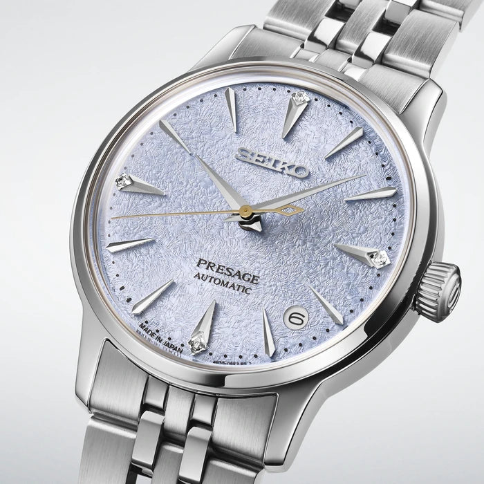 Seiko Presage Light Blue Stainless Steel Bracelet Ladies' Watch Srpl61_4