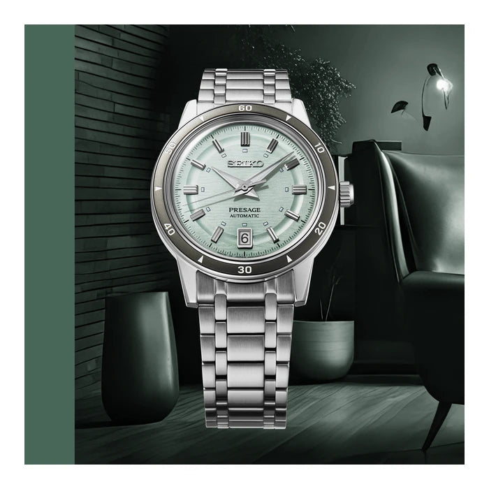 Seiko Presage Green Stainless Steel Bracelet Men's Watch Srpl71_4