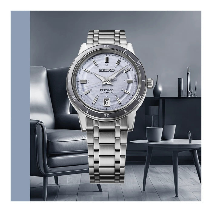 Seiko Presage Silver Stainless Steel Bracelet Men's Watch Srpl73_4