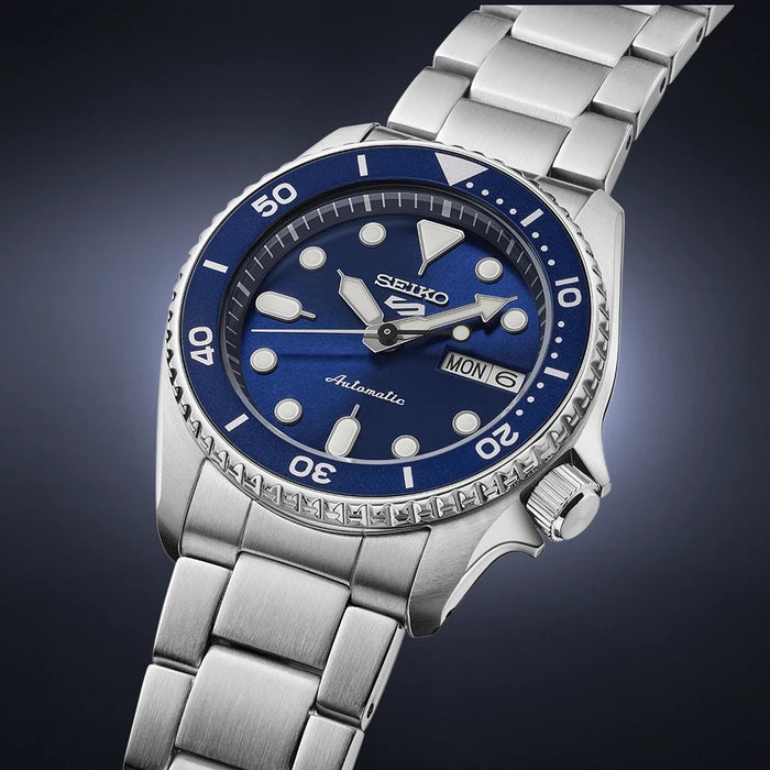 Seiko 5 Sports Blue Stainless Steel Bracelet Men's Watch Srpl77_4
