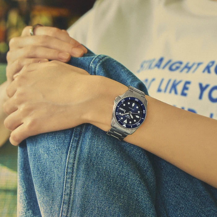 Seiko 5 Sports Blue Stainless Steel Bracelet Men's Watch Srpl77_5
