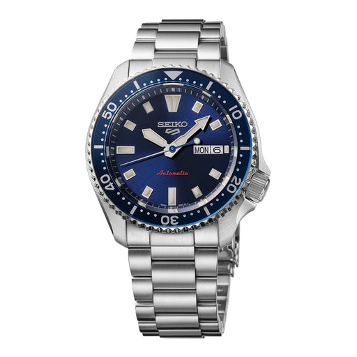 Seiko 5 Sports Blue Stainless Steel Bracelet Men's Watch Srpl83_1
