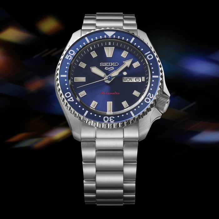 Seiko 5 Sports Blue Stainless Steel Bracelet Men's Watch Srpl83_5