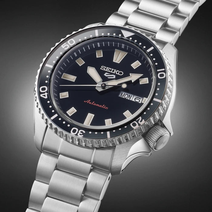 Seiko 5 Sports Black Stainless Steel Bracelet Men's Watch Srpl85_4