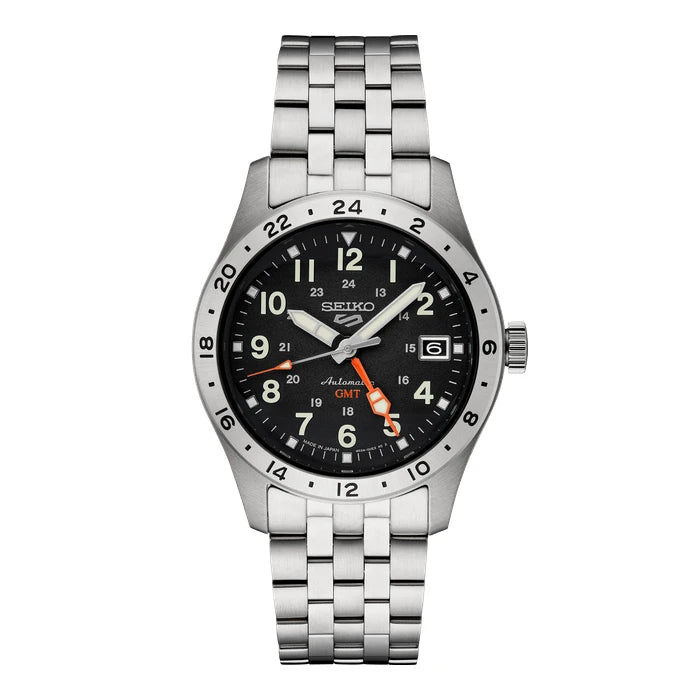 Seiko 5 Sports Black Stainless Steel Bracelet Men Watch Ssk023_1