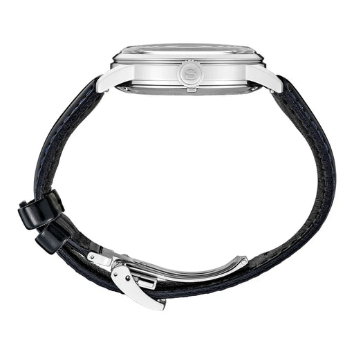 Seiko Presage Silver Dark Blue Leather Strap Men's Watch Ssk049_2