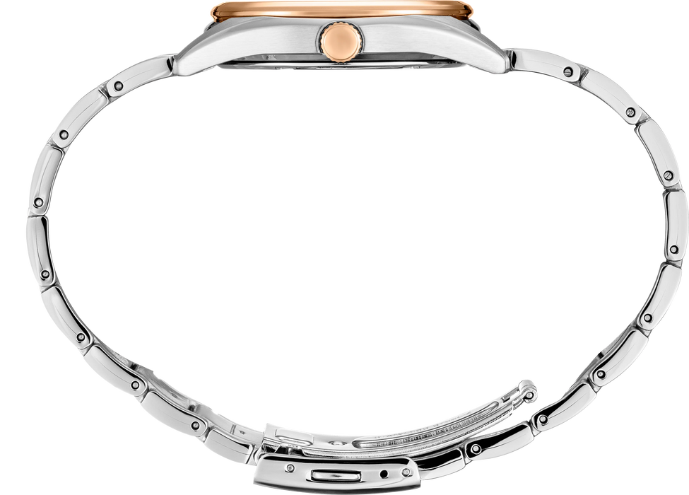 Seiko Essentials Silver Dial and Rose Gold Two-tone Bracelet Men's Watch SUR322