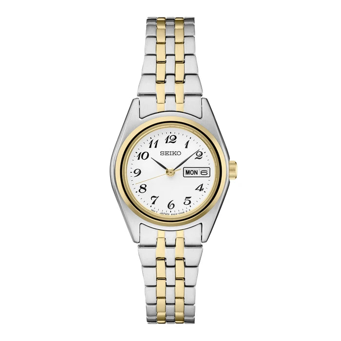 Seiko Sur438 White Two-Tone Stainless Steel Bracelet Women Watch Sur438_1