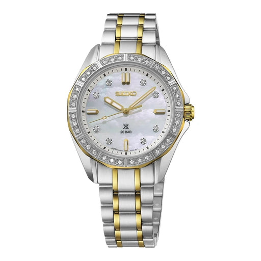 Seiko Prospex Mother Of Pearl Two-Tone Stainless Steel Bracelet Ladies' Watch Sur622_1
