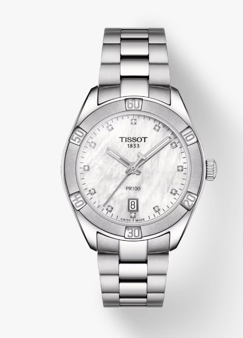 Tissot Quartz PR 100 Sports White mother of pearl Round Men's Watch T1019101111600