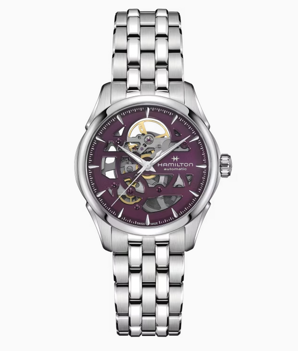 Hamilton Jazz master Skeleton Automatic Purple Dial women's Watch H32265101
