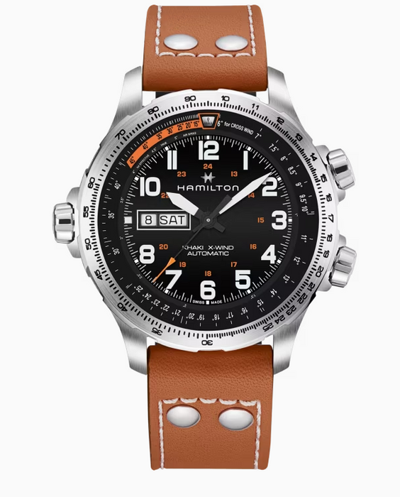 Hamilton Khaki Aviation X-Wind Day Date Auto Black Dial Round Men's Watch H77755533