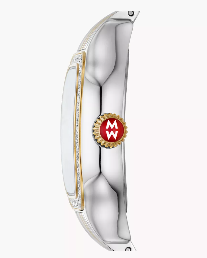 Michele Serein White Silver Dial Mid Stainless Steel Diamond Women's Watch MWW33B000002