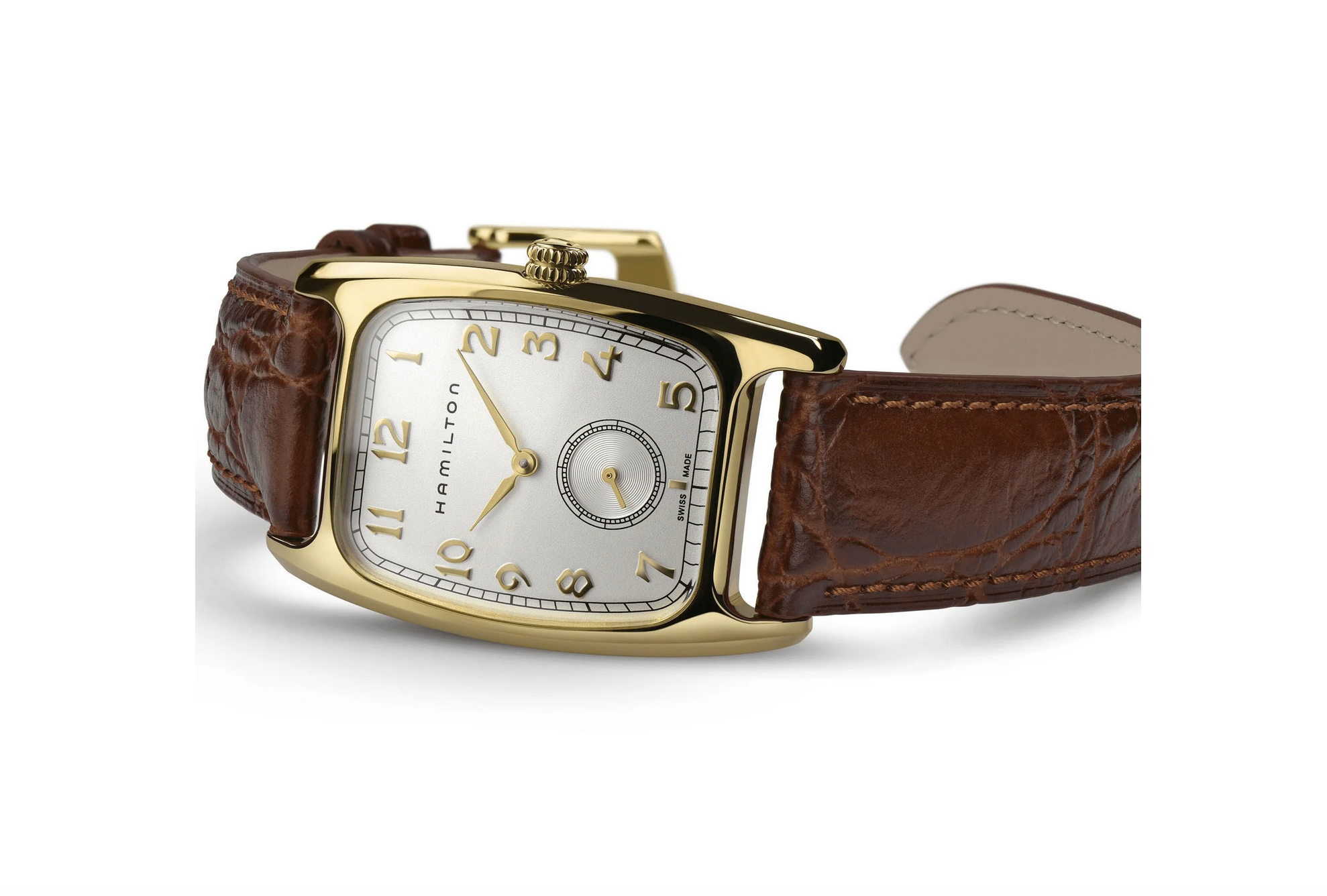 Hamilton Boulton Quartz Brown Leather White Dial Men's Watch H13431553