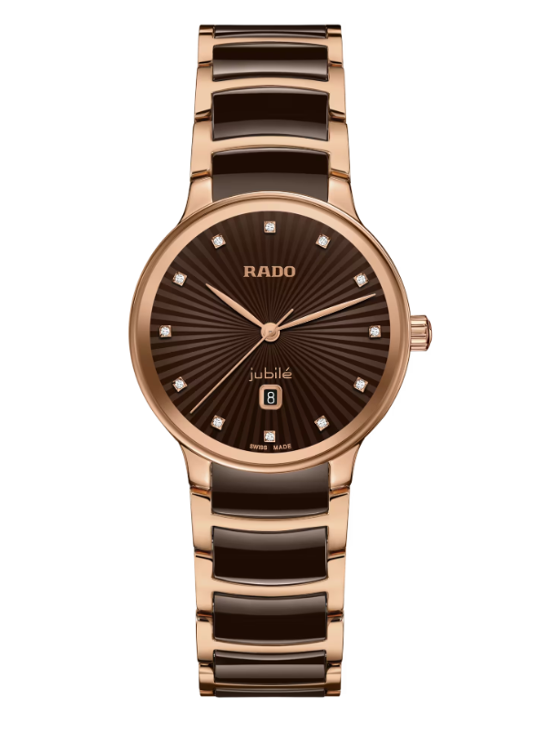 Rado Centrix Diamonds Brown dial Round 30.5mm women's Watch R30024732