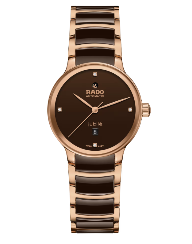 Rado Centrix Automatic Diamonds Brown dial Round 30.5mm women's Watch R30019712