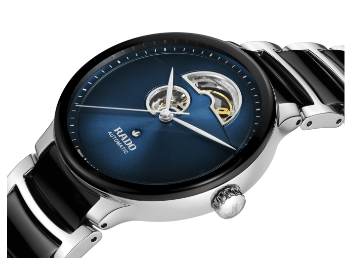 Rado Centrix Automatic Open Heart Black, Blue dial Round 39.5mm Unisex Watch R30012202