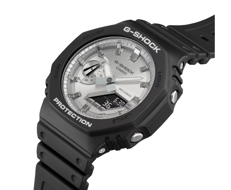 Casio G-Shock Analog Digital 2100 Series Silver Dial Men's Watch GA2100SB-1A