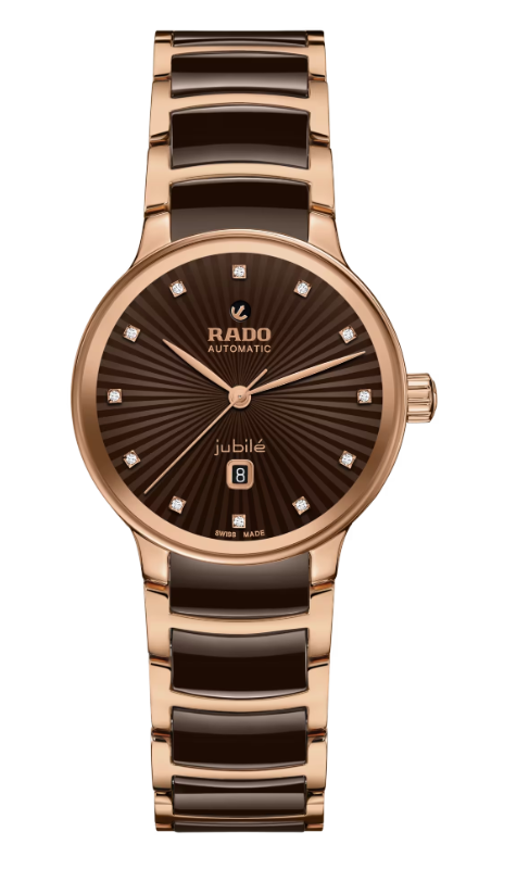 Rado Centrix Automatic Diamonds Brown dial Round 30.5mm women's Watch R30019732